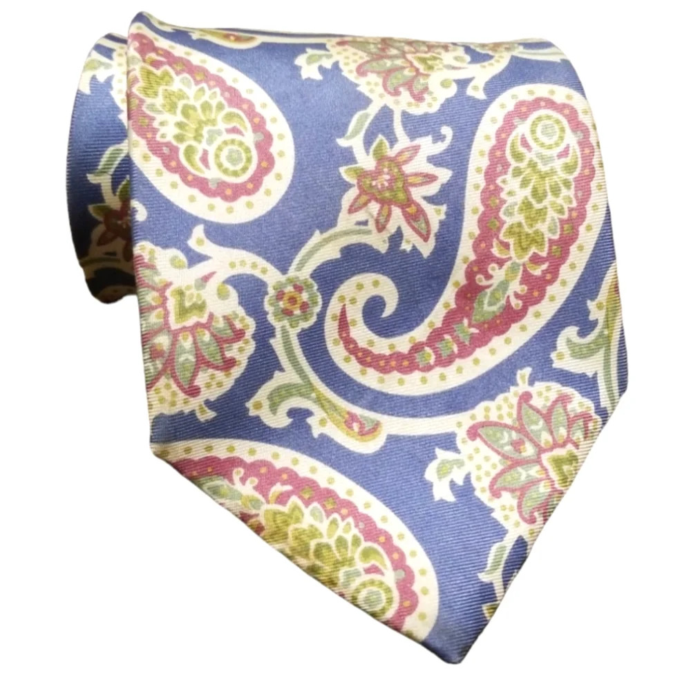 Isaco Paisley 100% Silk Italian Tie